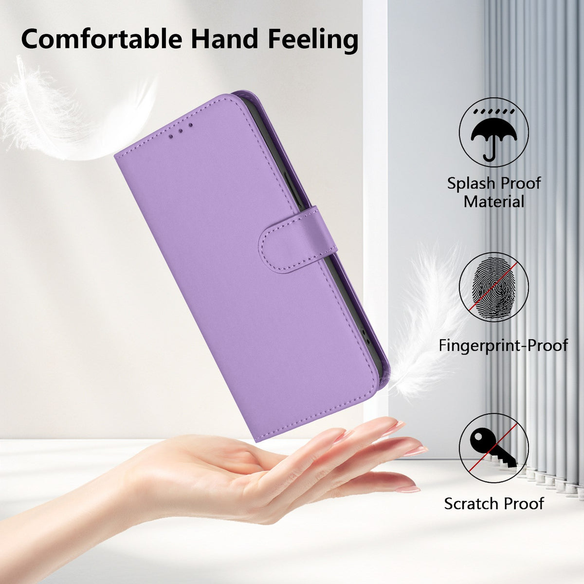 Xiaomi Redmi Note 17 (5G) EIDERWOOD Faux Leather Flip Case with Strap - Purple