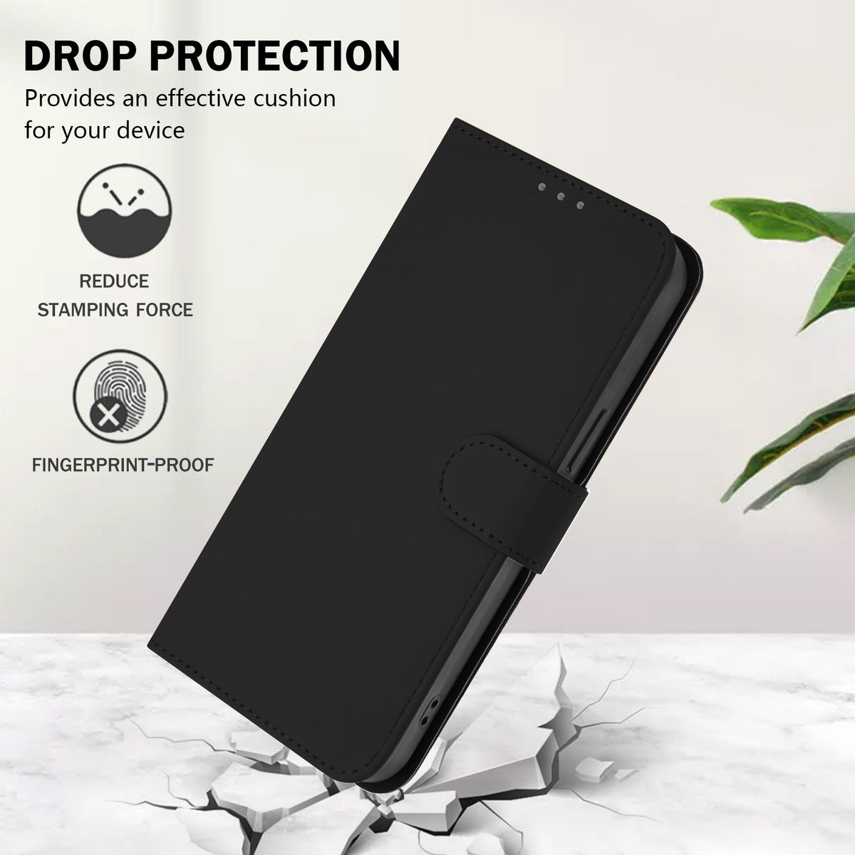 Xiaomi Redmi 17C (5G) EIDERWOOD Artificial Leather Flip Case with Strap - Black