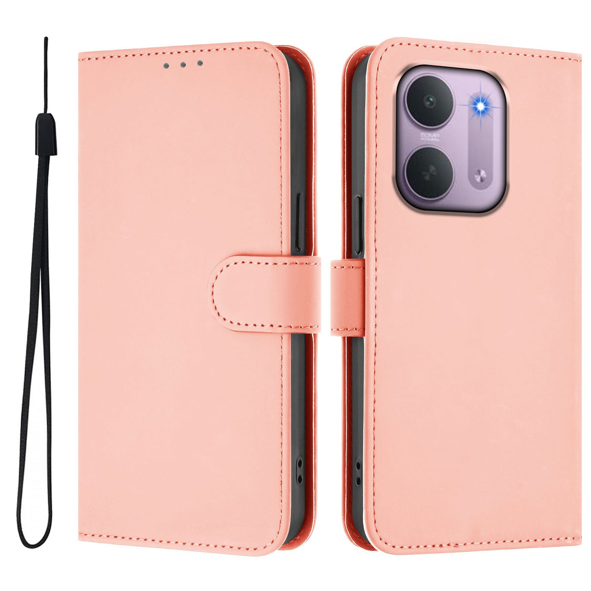 Xiaomi Redmi 17C (5G) EIDERWOOD Artificial Leather Flip Case with Strap - Pink
