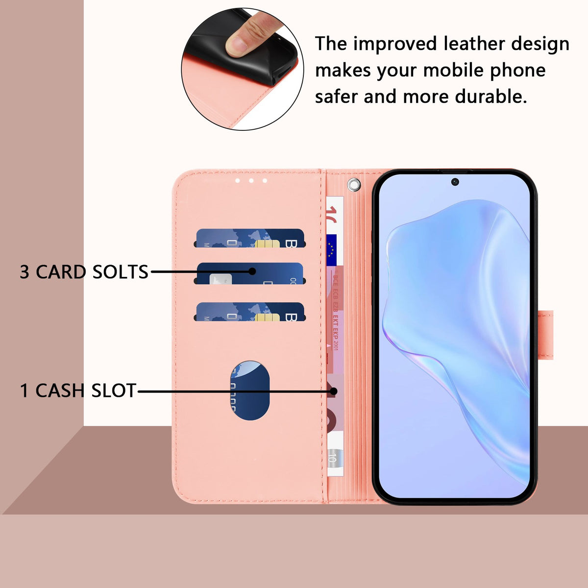 Xiaomi Redmi 17C (5G) EIDERWOOD Artificial Leather Flip Case with Strap - Pink