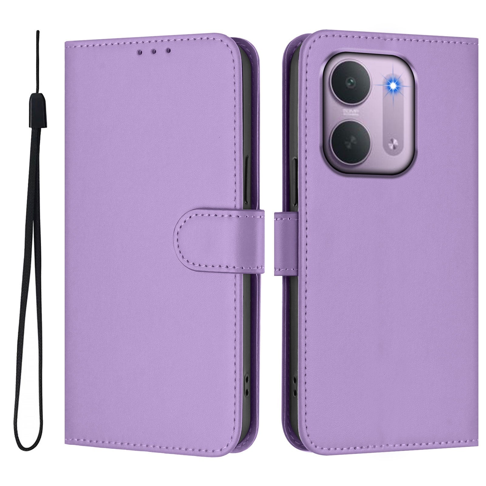 Xiaomi Redmi 17C (5G) EIDERWOOD Artificial Leather Flip Case with Strap - Purple