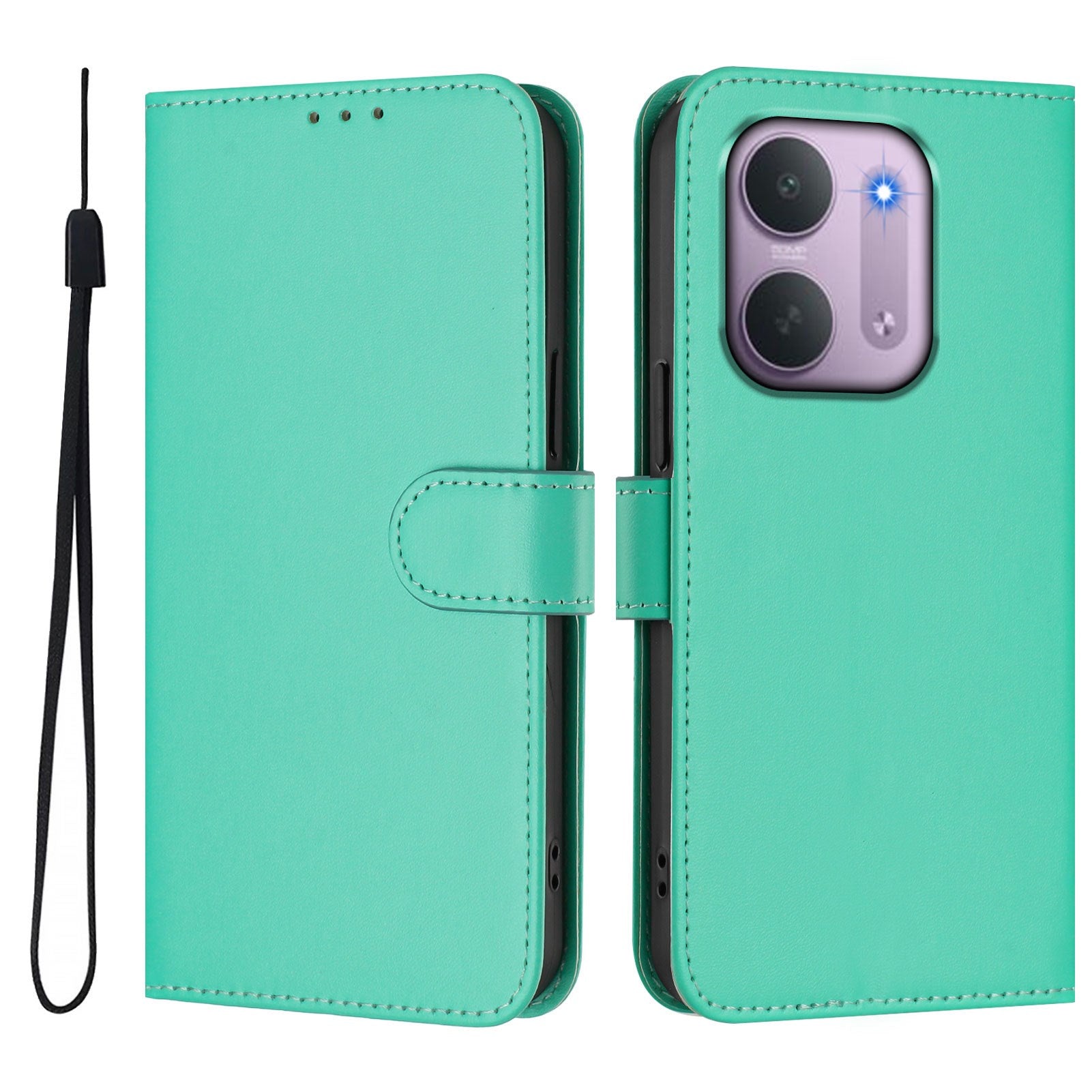 Xiaomi Redmi 17C (5G) EIDERWOOD Artificial Leather Flip Case with Strap - Turquoise