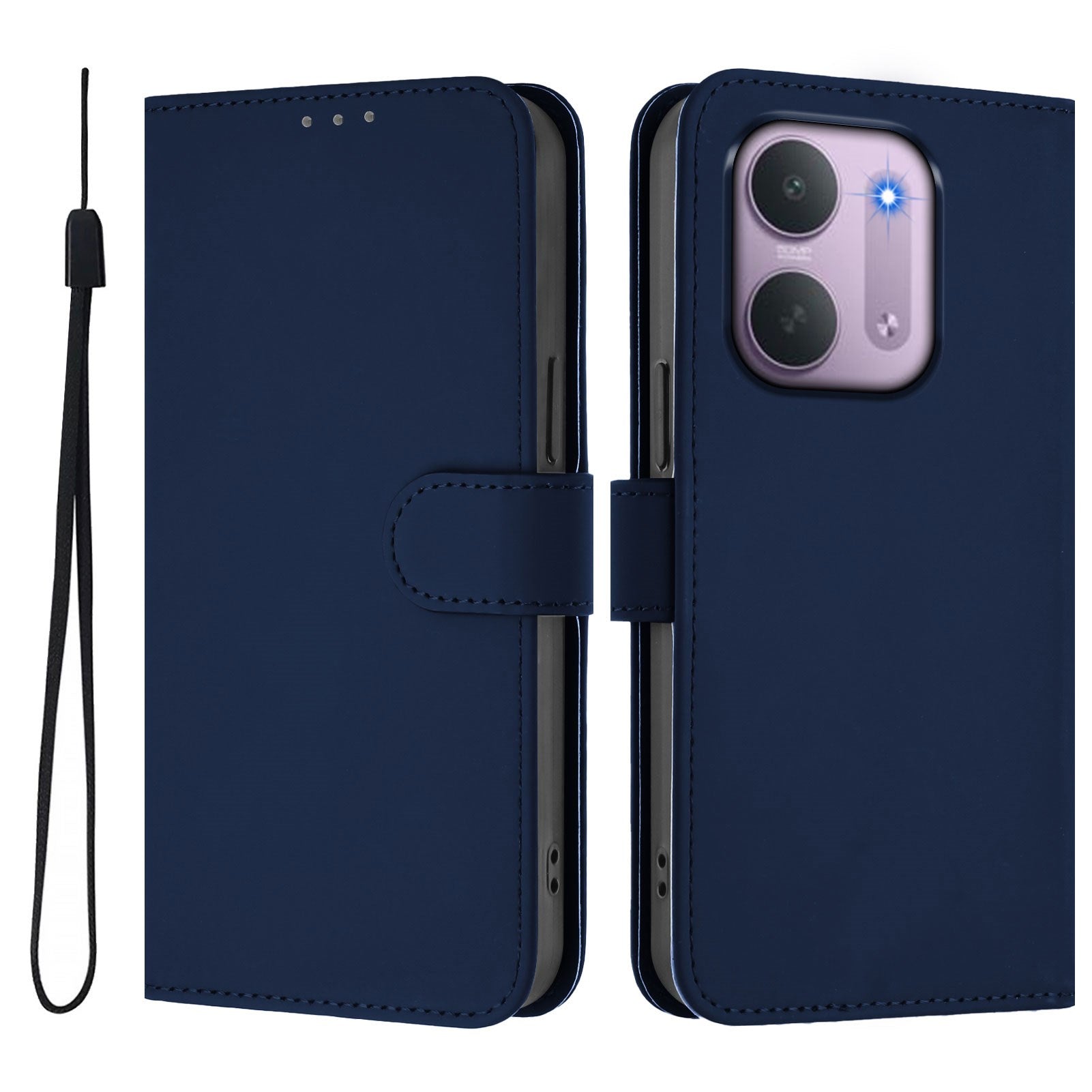Xiaomi Redmi 17C (5G) EIDERWOOD Artificial Leather Flip Case with Strap - Blue