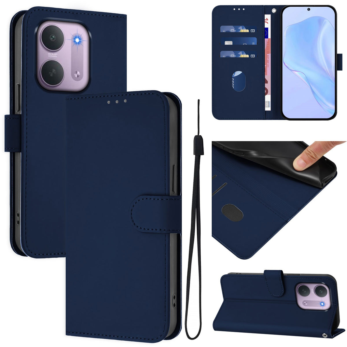 Xiaomi Redmi 17C (5G) EIDERWOOD Artificial Leather Flip Case with Strap - Blue