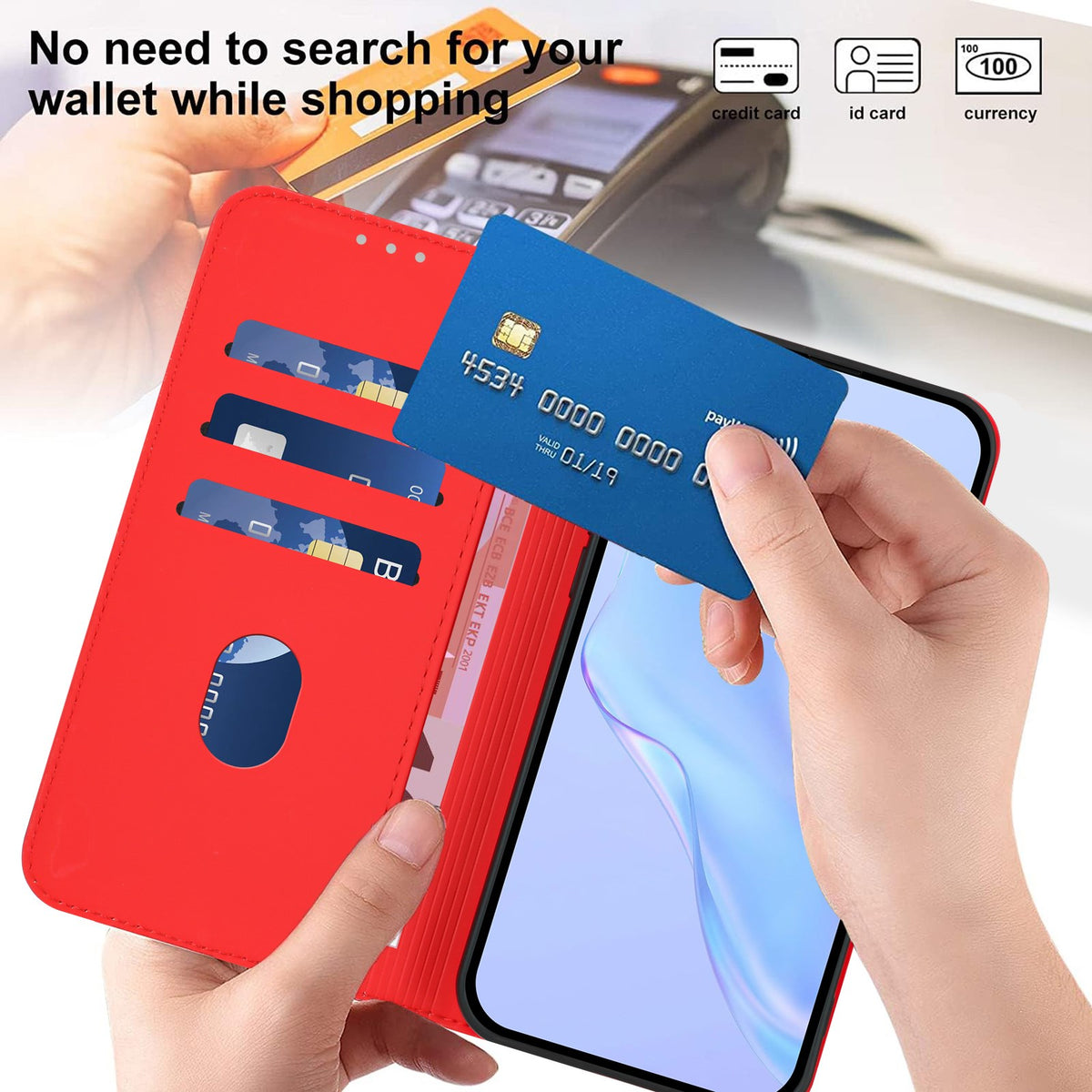 Xiaomi Redmi 17C (5G) EIDERWOOD Artificial Leather Flip Case with Strap - Red