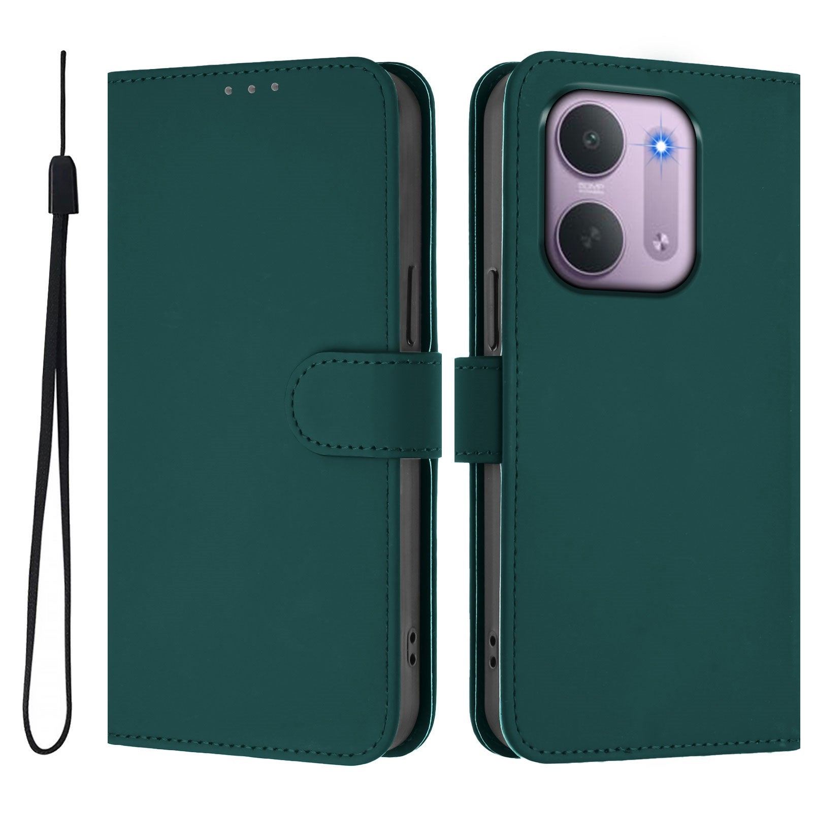 Xiaomi Redmi 17C (5G) EIDERWOOD Artificial Leather Flip Case with Strap - Green