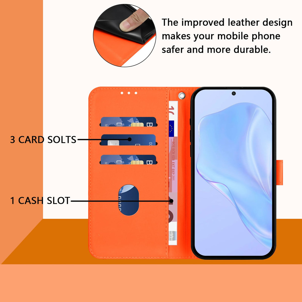 Xiaomi Redmi 17C (5G) EIDERWOOD Artificial Leather Flip Case with Strap - Orange