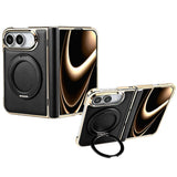 iPhone Duo EIDERWOOD Faux Leather Back Case with Kickstand - MagSafe Compatible - Black