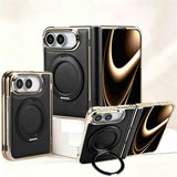 iPhone Duo EIDERWOOD Faux Leather Back Case with Kickstand - MagSafe Compatible - Black