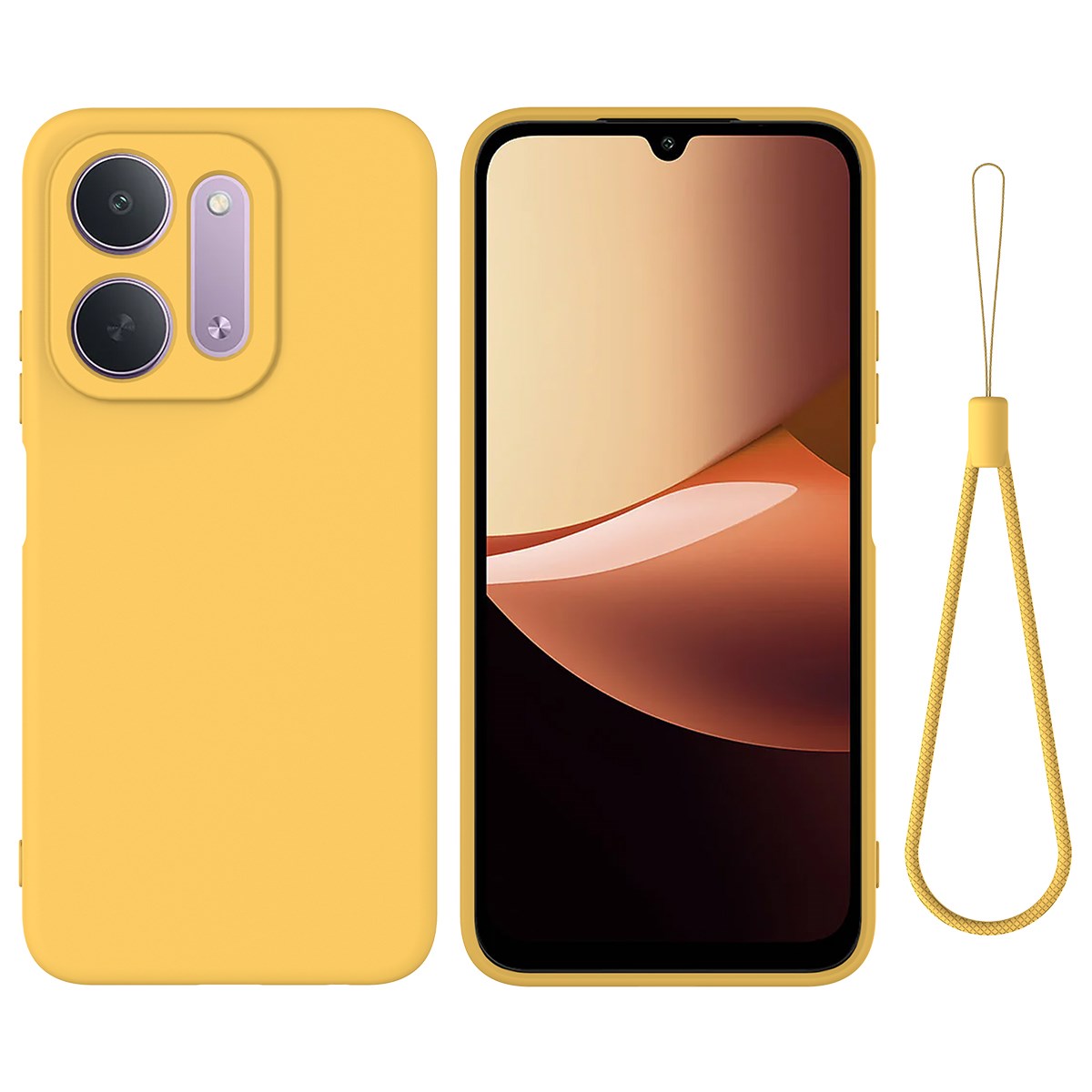 Xiaomi Redmi 17C (5G) EIDERWOOD Silicone Case w. Strap - Yellow