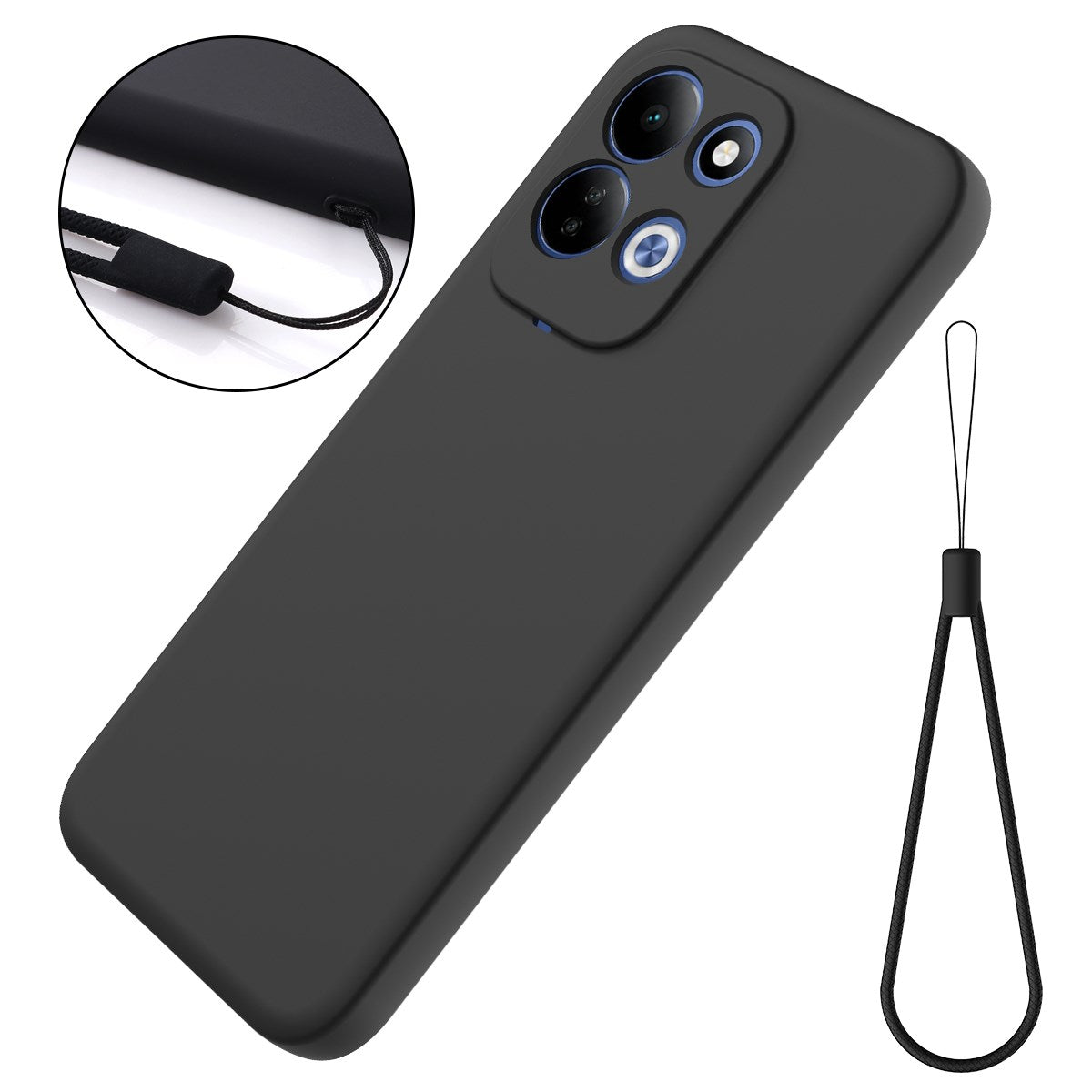 Xiaomi Redmi 17 (5G / 4G) EIDERWOOD Silicone Case W. Strap - Black