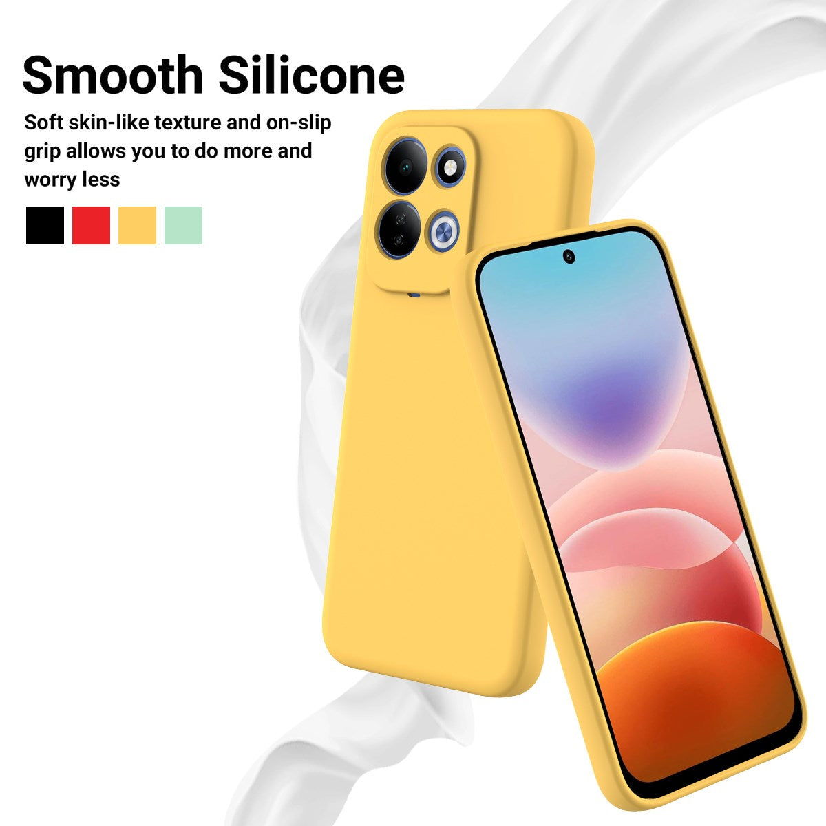 Xiaomi Redmi 17 (5G / 4G) EIDERWOOD Silicone Case W. Strap - Yellow