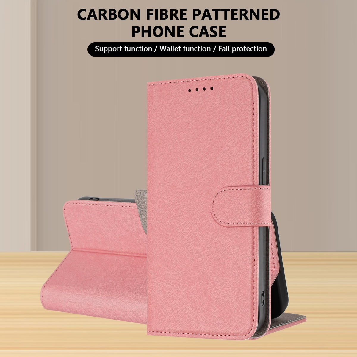 Xiaomi Redmi 17 (5G) / (4G) EIDERWOOD Artificial Leather Flip Case with Stand and Card Holder - Pink
