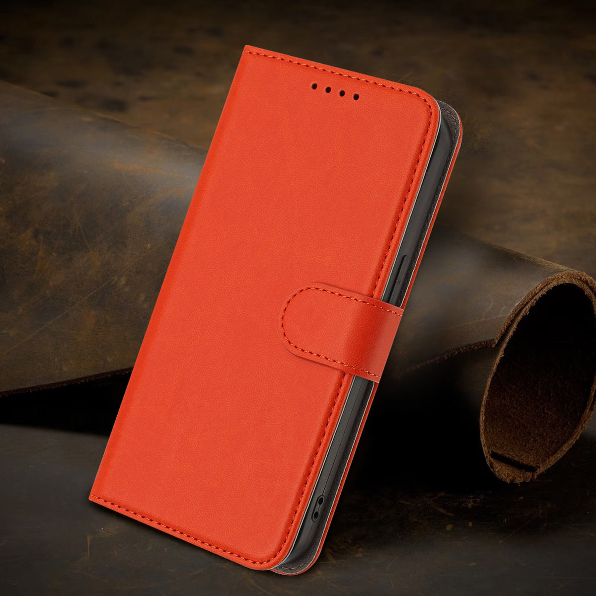 Xiaomi Redmi 17 (5G) / (4G) EIDERWOOD Artificial Leather Flip Case with Stand and Card Holder - Orange