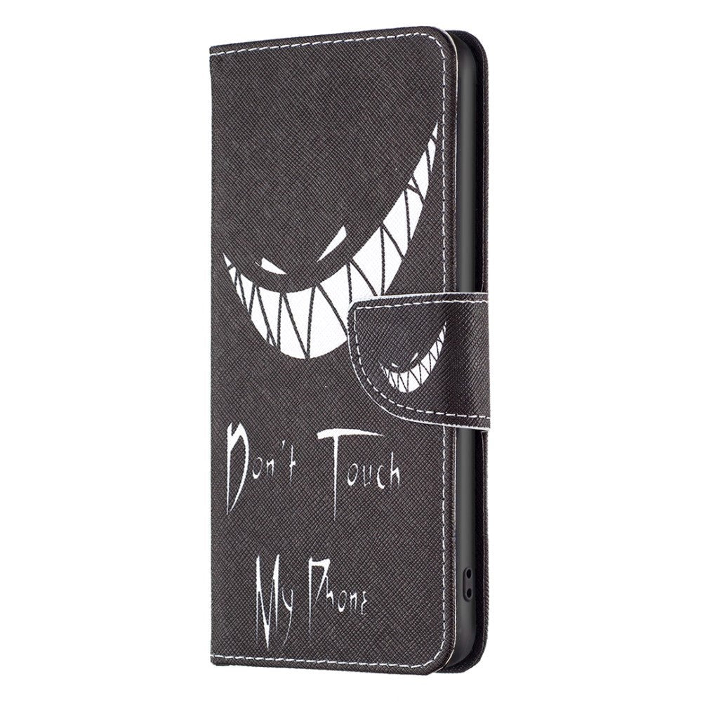 Nokia X30 Leather Wallet Case w. Print - "Don't Touch My Phone"