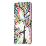 Nokia X30 Leather Wallet Case w. Print - Colorful Tree