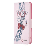 Nokia X30 Leather Wallet Case w. Print - Giraffe