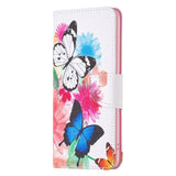 Nokia X30 Leather Wallet Case w. Print - Butterflies and Flowers