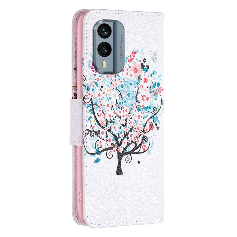 Nokia X30 Leather Wallet Case w. Print - Tree