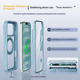 iPhone 18 Pro Max / 17 Pro Max EIDERWOOD Case with Screen Protector and Stand Function - MagSafe Compatible - Blue / Transparent
