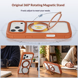 iPhone 18 Pro / 17 Pro EIDERWOOD Case with Screen Protector and Stand Function - MagSafe Compatible - Orange / Transparent