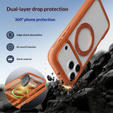 iPhone 18 Pro / 17 Pro EIDERWOOD Case with Screen Protector and Stand Function - MagSafe Compatible - Orange / Transparent