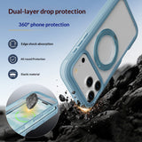 iPhone 18 Pro / 17 Pro EIDERWOOD Case with Screen Protector and Stand Function - MagSafe Compatible - Blue / Transparent