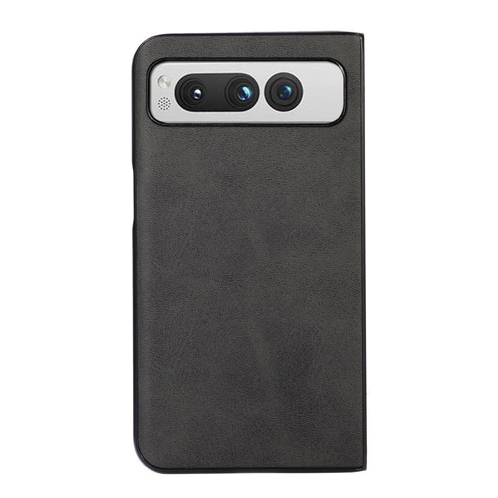 Google Pixel Fold Leather Covered Plastic Case - Black