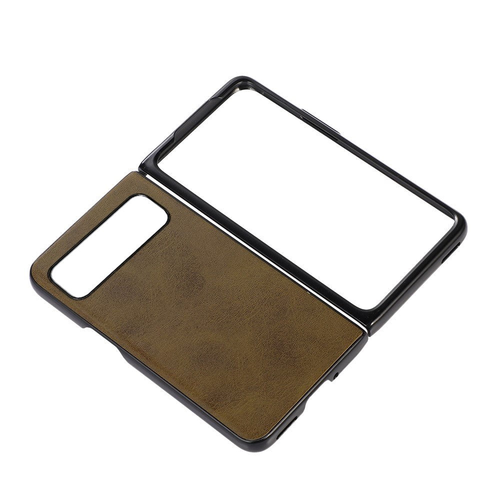 Google Pixel Fold Leather Covered Plastic Case - Olive Green