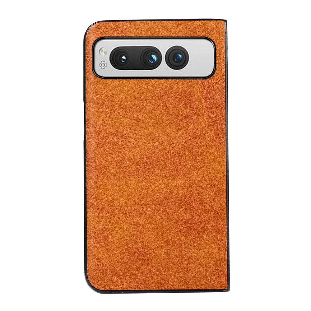 Google Pixel Fold Leather Covered Plastic Case - Brown