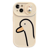 iPhone 14 Flexible Back Case w. Camera Lens Protector - Cute Duck