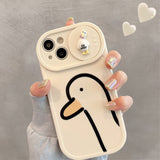 iPhone 14 Flexible Back Case w. Camera Lens Protector - Cute Duck