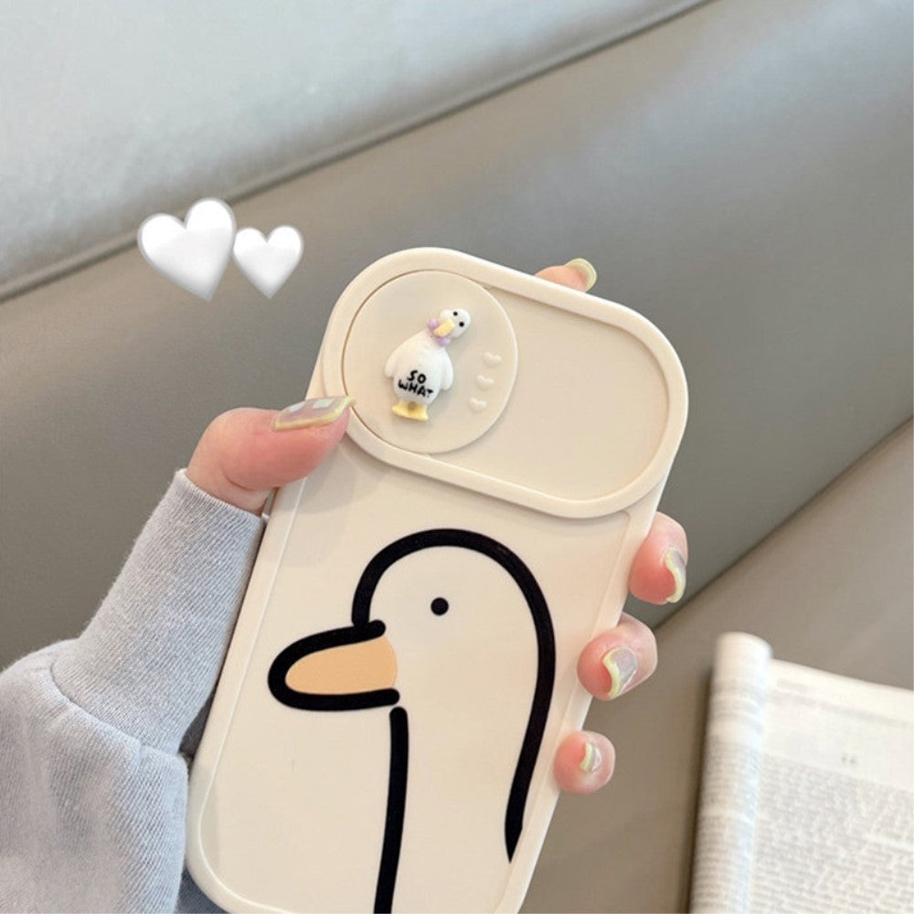 iPhone 14 Plus Flexible Back Case w. Camera Lens Protector - Cute Duck