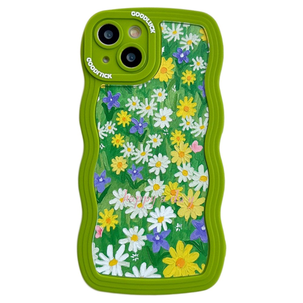 iPhone 14 Flexible Plastic Back Case - Flowery