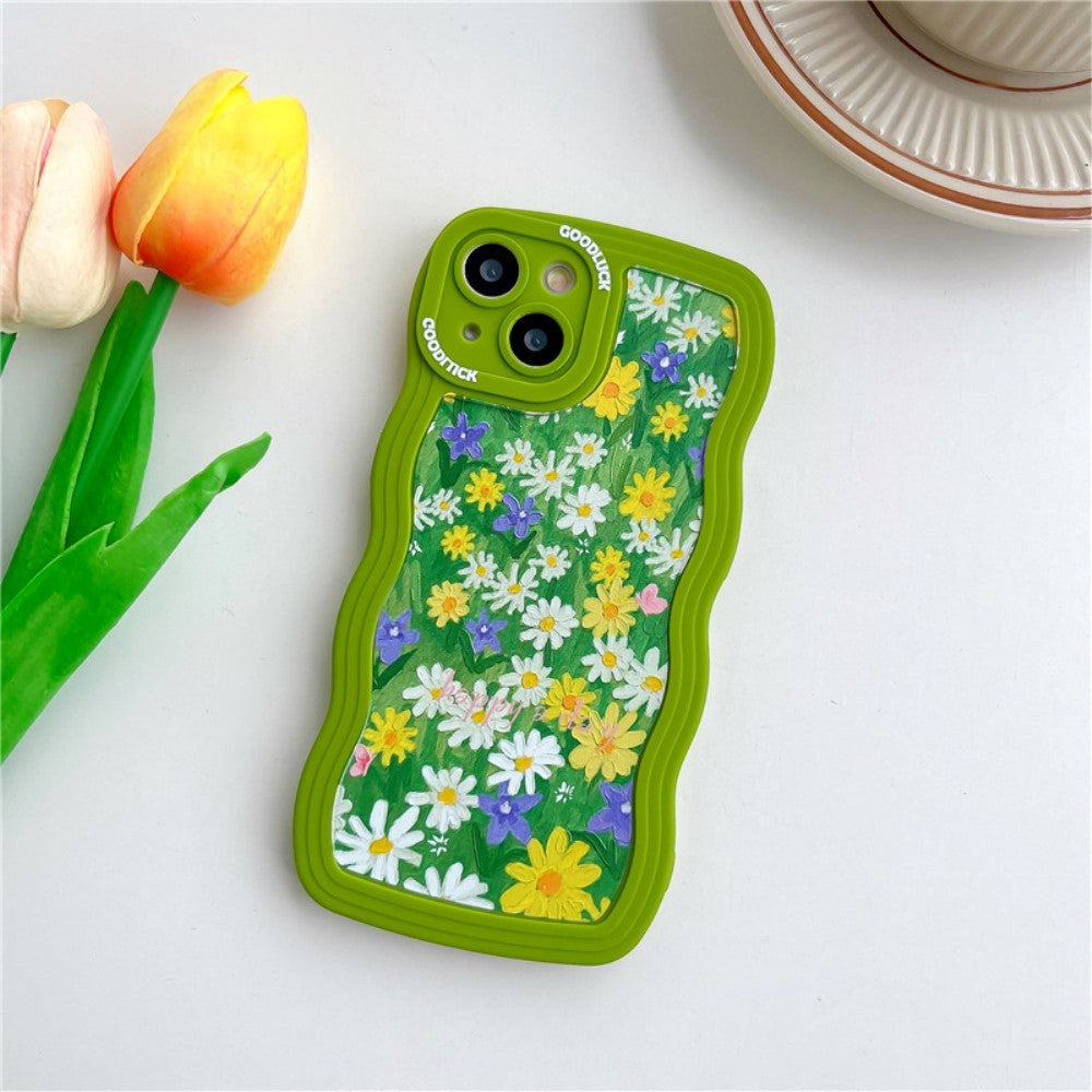 iPhone 14 Flexible Plastic Back Case - Flowery