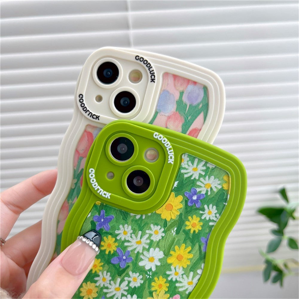 iPhone 14 Flexible Plastic Back Case - Flowery