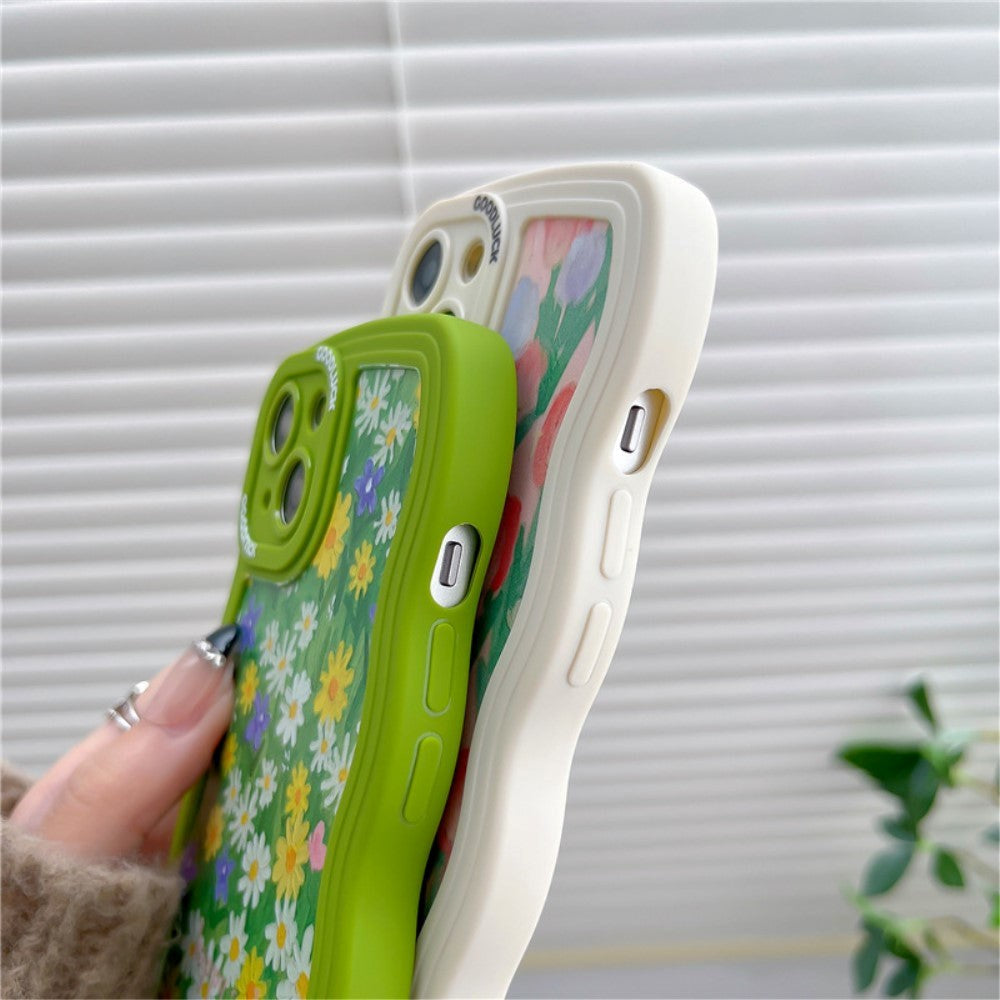 iPhone 14 Flexible Plastic Back Case - Flowery