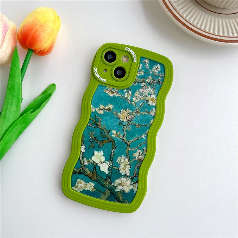 iPhone 14 Flexible Plastic Back Case - White Flowers