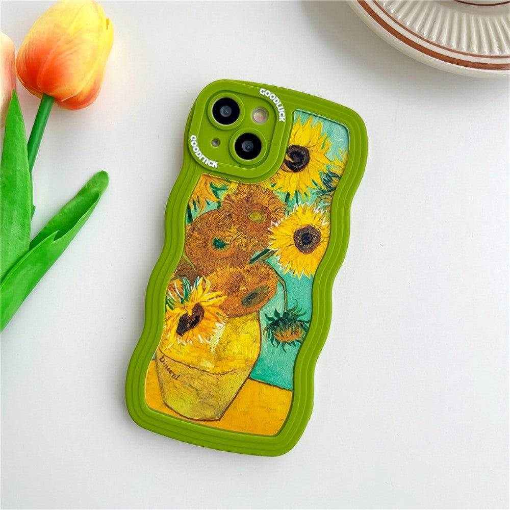 iPhone 14 Flexible Plastic Back Case - Sunflower