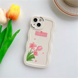 iPhone 14 Flexible Plastic Back Case - Flower