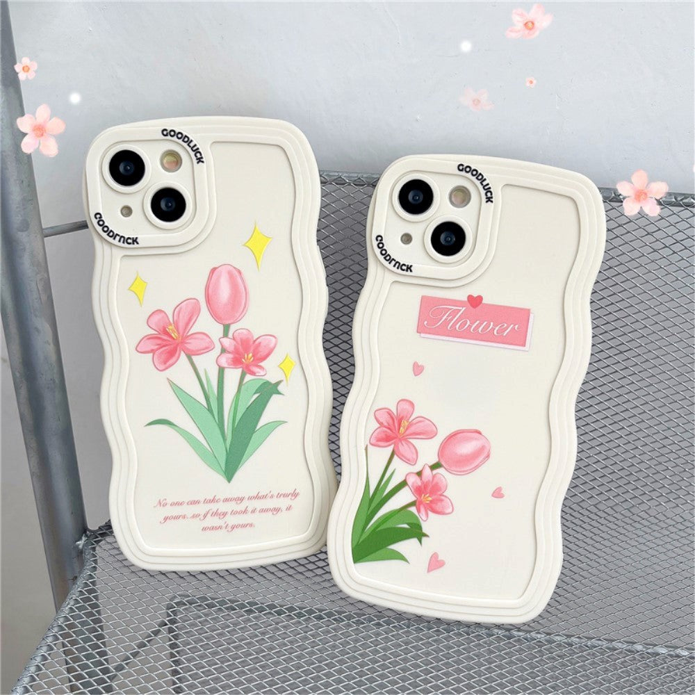 iPhone 14 Flexible Plastic Back Case - Flower