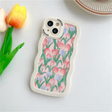 iPhone 14 Flexible Plastic Back Case - Tulips