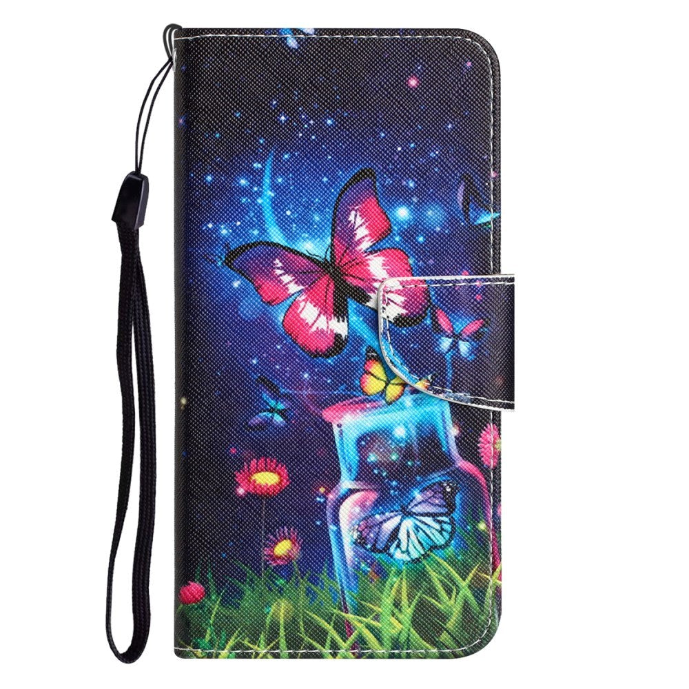 Samsung Galaxy A54 (5G) Leather Flip Case w. Wallet - Starry Sky & Butterflies