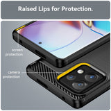 Motorola Edge 40 Pro Brushed Carbon Fiber Plastic Case - Black