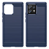 Motorola Edge 40 Pro Brushed Carbon Fiber Plastic Case - Blue