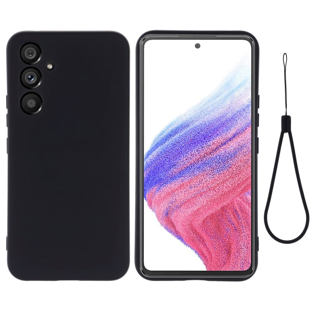 Samsung Galaxy A54 (5G) Silicone Case w. Strap - Black