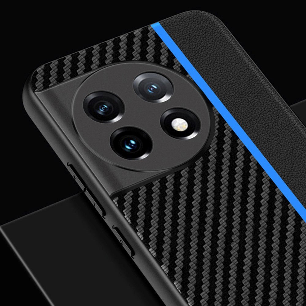 OnePlus 11 Carbon Fiber Leather Case - Black / Blue