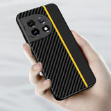 OnePlus 11 Carbon Fiber Leather Case - Black / Yellow