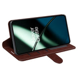 OnePlus 11 Flip Case w. Wallet & Stand Function - Brown