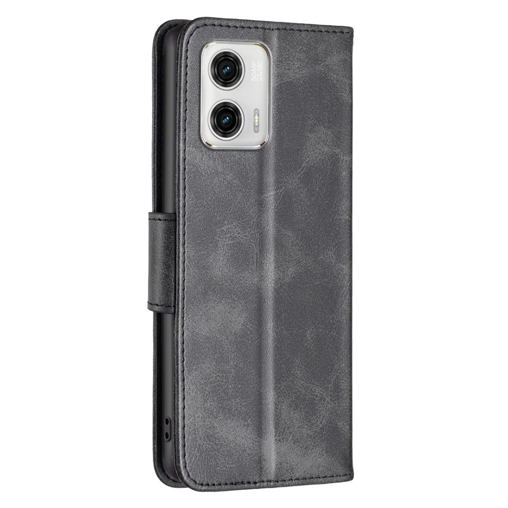 Motorola Moto G73 Flip Case Leather w. Wallet & Strap - Black